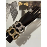 18K CC 25S Diamond Star Wide Gold Bracelet