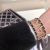 18K CC Vintage Pearl Cuff Bracelet