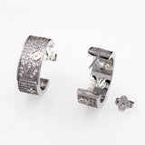 18K Louis Pave Diamond Hoop Earrings